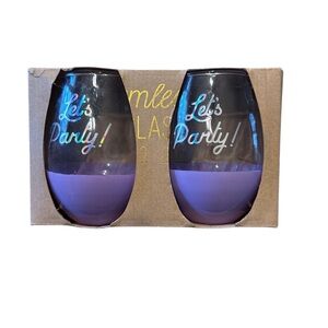 Let's Party Stemless Wine Glasses - Vibrant Purple